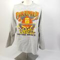 SCREEN STARS Feuerwehr Herren Pullover Gr. XL 56 Grau USA Firemen Cotton Vintage