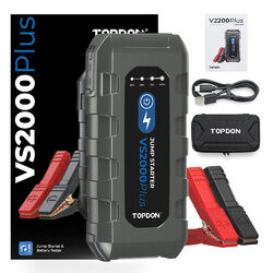 TOPDON 2000A Starthilfe Ladegerät Booster Powerbank und Auto Batterietester 4in1⭐⭐⭐⭐⭐ 8L Benzin & 6L Diesel✅100 Real Capacity✅35 Jumps