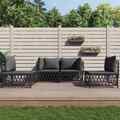 Garten Lounge Set Gartenmöbel Sitzgruppe Sofa 7tlg. mit Kissen Weiß Stahl vidaXL