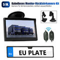 Kennzeichen Halter Funk Kabellos Nummernschild Rückfahrkamera Mit 5'' HD Monitor