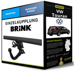 Abnehmbare Anhängerkupplung für VW Touran 05.2010-06.2015 Typ 1T1/1T2/1T3 BrinkMontage zum Festpreis:ab 449,- Euro gleich mitbestellen