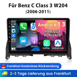 2+64G Android 13 Carplay Autoradio GPS NAV DAB BT Für Mercedes C Class W204 S204