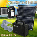 Solar Powerstation Tragbare Generator Solarpanel Ladegerät Kit mit Glühbirnen DE