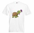 T-Shirt SÜSSE SCHILDKRÖTE MIT BLUME UND SCHMETTERLING SCHILDKRÖTEN