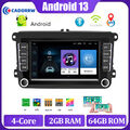 2+64GB 7" Android 13 Autoradio GPS Navi für VW Polo GOLF 5 6 Plus Passat Touran