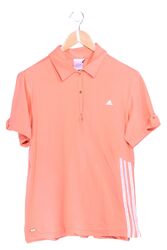 ADIDAS Poloshirt Herren Gr. 46 Orange Sport Casual Kurzarm