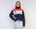 Champion Damen XL Sweatshirt Pullover Klassisch Rot Blau Weiß Freizeit Vtg