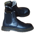 Dr. Martens 2976 schwarze Leder Leonore Junior Kunstfell gefüttert Chelsea Stiefel UK 10.