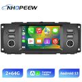 2+64GB Android 13 Apple CarPlay Autoradio Für Jeep Chrysler Dodge GPS Navi WiFi