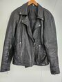 Motorrad-Leder-Jacke Damen Größe M, Polo Biker Jacke, schwarz 