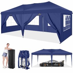 Pavillon 3x3/6m Wasserdicht UV Faltpavillon Pop-Up Partyzelt Gartenzelt Pavillon