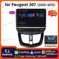 10.1" Android 13 Autoradio GPS Navi Für Peugeot 207 2006-15 DAB+ Carplay 6+128GB