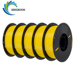 Kingroon 5KG 3D Drucker Filament PLA 1,75mm FDM Bündel Spulen Roll 1KG Gelb Los