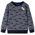 Kinder Sweatshirt mit Gebirgsmuster Langarmshirt Pullover Marineblau Melange vid