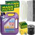 MANN INSPEKTIONSPAKET+5L LIQUI MOLY 5W-40 ÖL passend für TOYOTA AVENSIS COROLLA