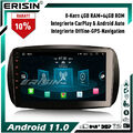 8-Kern Android 12 GPS Autoradio Navi für Mercedes-Benz SMART SWC CarPlay 4GB+64G