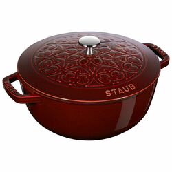 STAUB Gusseisen Bräter Cocotte La Marmite Lilie 24 cm rund 3,6 l Grenadine 