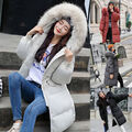 Damen Winter Warm Mantel Down Pelz Jacke Puffer Parka Lang Jacke mit Kapuze ~