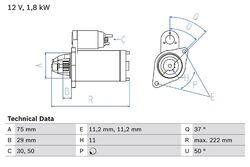 BOSCH Anlasser Starter 0 986 023 250 +67.25€ Pfand für OPEL VECTRA Z02 CC SIGNUM