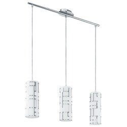 Hängelampe Pendelleuchte Esstisch Stahl in chrom Glas in weiss, chrom E27