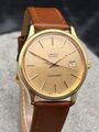 OMEGA SEAMASTER QUARTZ HERRENUHR VINTAGE 196.0106 CAL. 1342 DATUM GOLD TRAUM