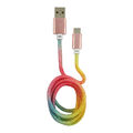 LC-Power LC-C-USB-TYPE-C-1M-3 USB A zu USB Typ-C™ Kabel, Regenbogen-Glitzer, 1m