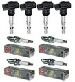 4x ENGITECH Zündspule +4x NGK Zündkerze Laser Platinum für Audi A4 Avant 8E5 B6