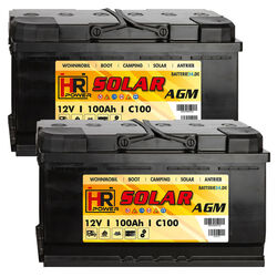 2x HR AGM Solar-Batterie 12V 200Ah 24V 100Ah Wohnmobil Versorgungsbatterie Boot