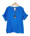 ITALY Damen Bluse mit Kette Blusenshirt Hemd Tunika blau 40 42 44 Neu IT314