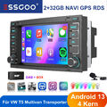 Android 13 DAB+ 9" Autoradio 32G Carplay GPS NAVI Für VW Transporter T5 Multivan