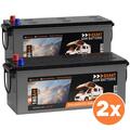 2x AGM Batterie 180AH 12V 24V Solarbatterie Wohnmobil Batterie Solar Boot 360Ah