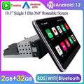 10.1 Zoll Android 13 Autoradio 1 DIN mit GPS Navi WiFi USB 180° Rotatable Screen