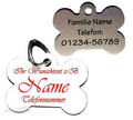 Hundemarke / Dog Tag / Anhänger f. Halsband mit Name Telefonnummer Adresse Text