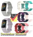 Armband für Fitbit Charge 5 und 6, Silikon Sport Watch Band Strap Uhr Tracker