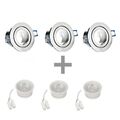 3x IP44 LED Einbaustrahler flach 230V 5W Feuchtraum Bad Einbauleuchte Deckenspot