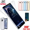 360° Grad Rundum Handy Schutz Hülle Silikon TPU PC Tasche Transparent Full Case