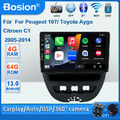 Für Peugeot 107 Toyota Aygo Citroen C1 05-14 Android 13 Autoradio GPS Stereo IPS