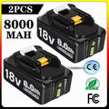 2X 8000mAh Akku Für Makita 18V 8.0Ah BL1860B BL1850 BL1840 BL1830 Ersatzakku LED