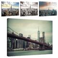 Leinwand Bild Wandbilder Bilder XXL Stadt Brücke New York Modern Wohnzimmer 79