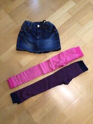 benetton Rock Jeans + 2 Leggings Falke Gr. 122/128 (#A19)