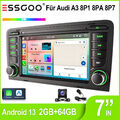 KAM Android 13 Wireless Carplay Autoradio GPS Navi WIFI BT Für Audi A3 S3 RS3 7"