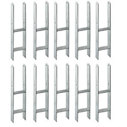 10x Pfostenanker H-Anker 101 mm Pfostenschuh für Pfosten 10x10 cm Carport 5mm