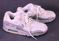 Nike Air Max 90 Damen Sneaker Sportschuhe Trainers Gr. 38 weiß silber Lack BS147