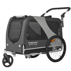 DOGGYHUT® Premium XL Fahrradanhänger & Jogger 2 in 1 Hundeanhänger✔Innenmaße 90x56x63cm✔für große Hunde 23-45kg