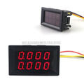 4Bit 5Wires Voltmeter Ammeter Blue+Red/Red+Red DC 200V 10A LED Dual Digital Volt