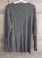 Langarmshirt Damen Turtleneck Sweatshirt Tunika Geblümt Schwarz Beige 40/42 M/L