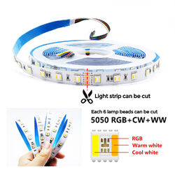 LED Streifen RGBW Stripe 24V 5050 RGB+WW+CW 5 in 1 Leiste Dimmbar Band 5M 10M