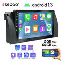 Android13 Autoradio Carplay 2+64G GPS NAVI WIFI BT FM Für BMW 5er E39 X5 E53 E38