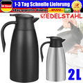 Thermoskanne 2L Edelstahl Isolierkanne Kaffeekanne Thermosflasche Doppelwandige
