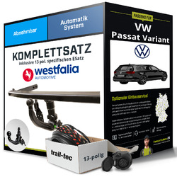 Anhängerkupplung WESTFALIA abnehmbar für VW Passat Variant +E-Satz NEU ABE PKWJETZT NEU: Montage zum Festpreis!